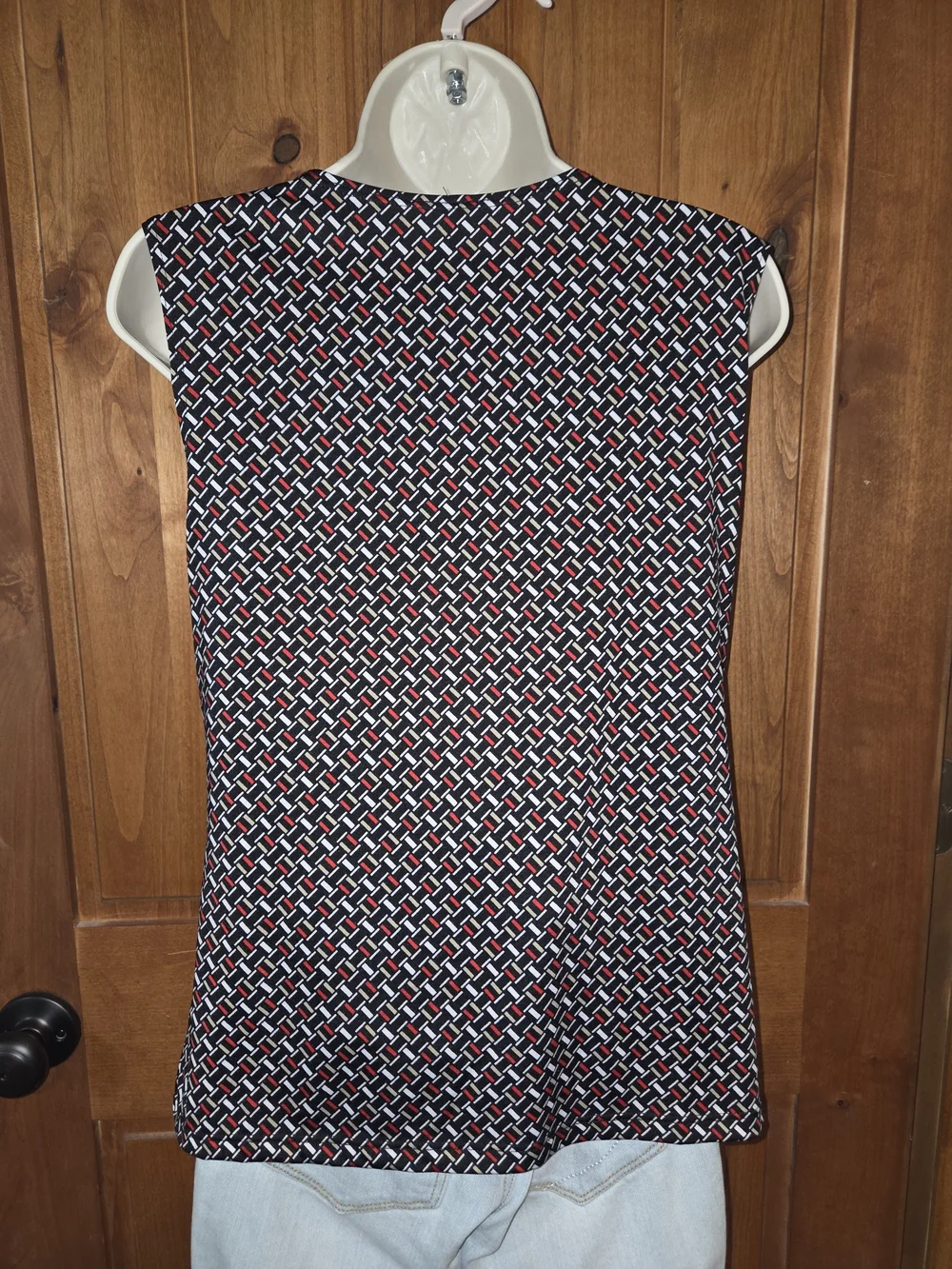 Passport Sleeveless Cowl Neck Blouse in Black, Red, White &‎ Cream